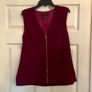 Ted Baker Zipper Front Burgundy Blouse